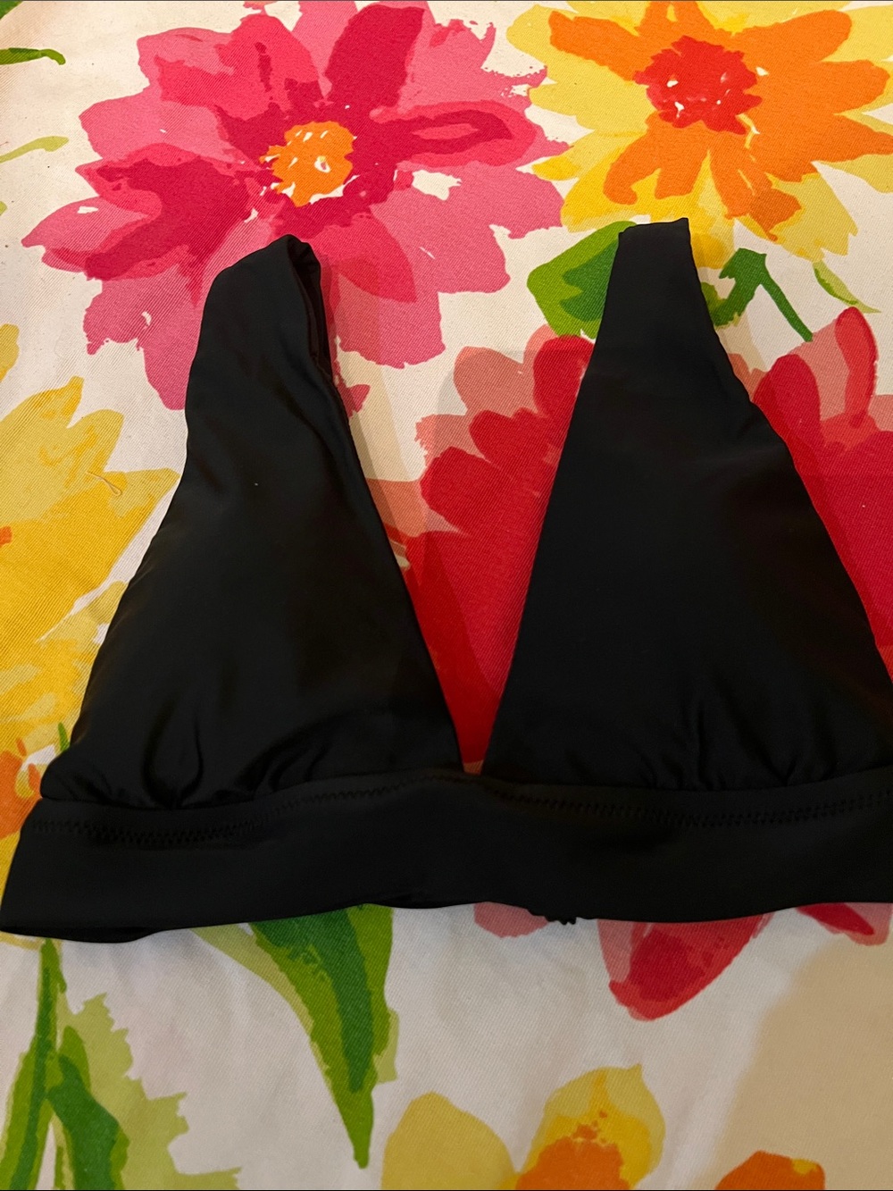 aerie Black Triangle Bikini Top